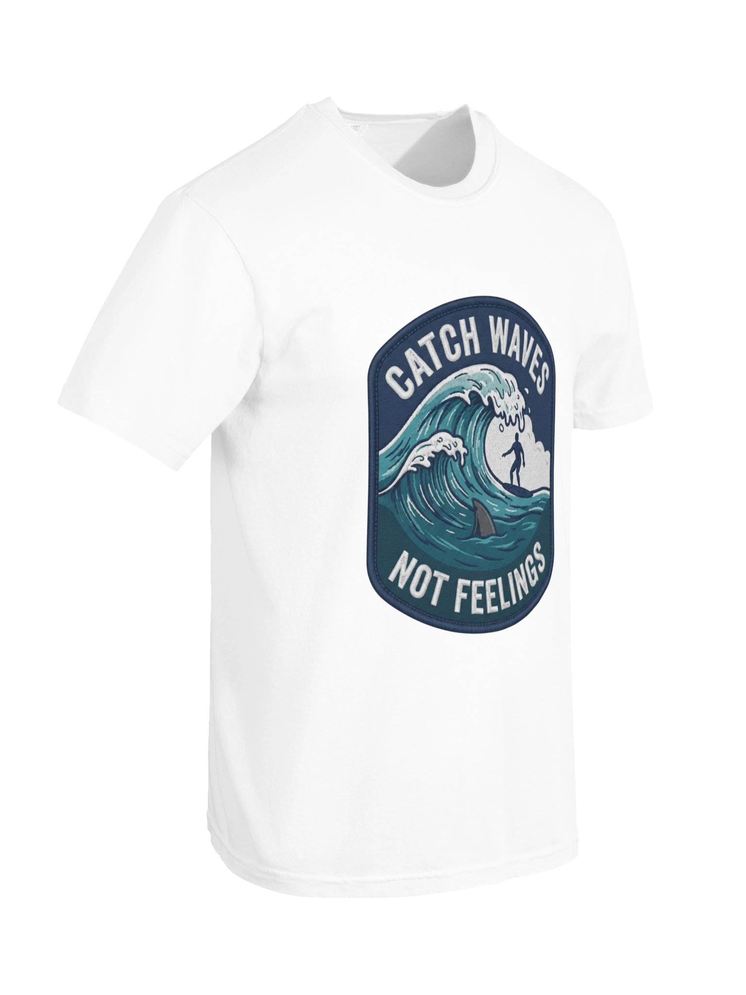 Catch Waves Not Feelings T-Shirt – Funny Surf Graphic Tee product image (4)