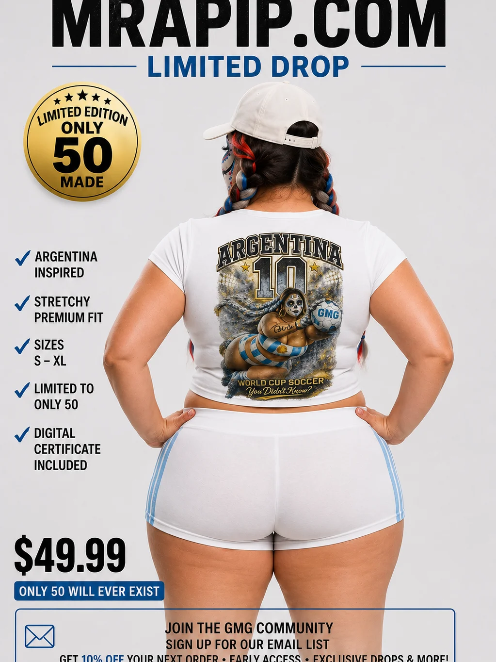 GMG Argentina Collector Crop Tee 🔥 LIMITED DROP — ONLY 50 product image (3)