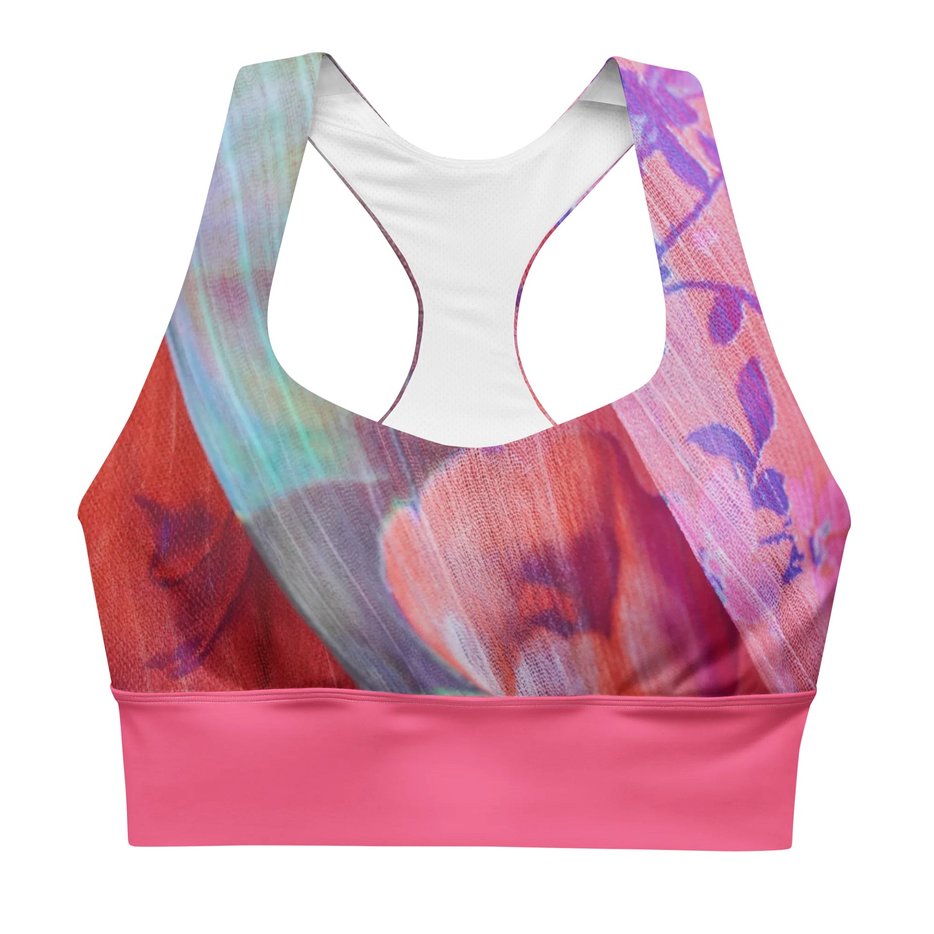 Paradise Breeze Brink Pink Recycled Longline Sports Bra product image (1)