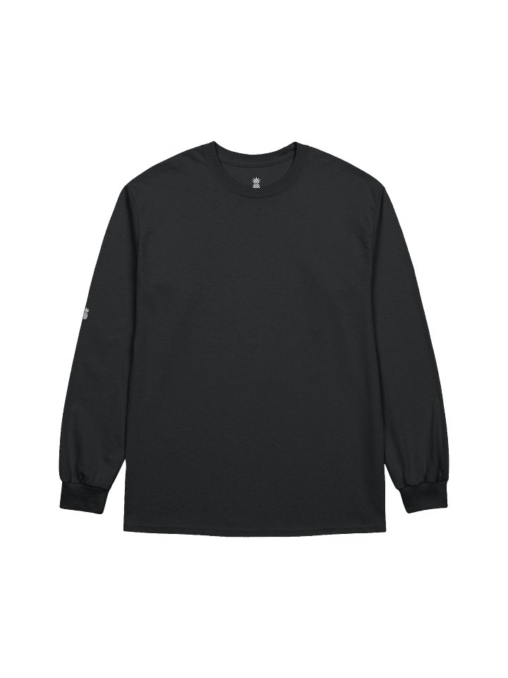 Boxy Fit Lucky Pineapple® Minimalist Long Sleeve Unisex Solid Color T-Shirt (Black & Dark Colors) product image (1)