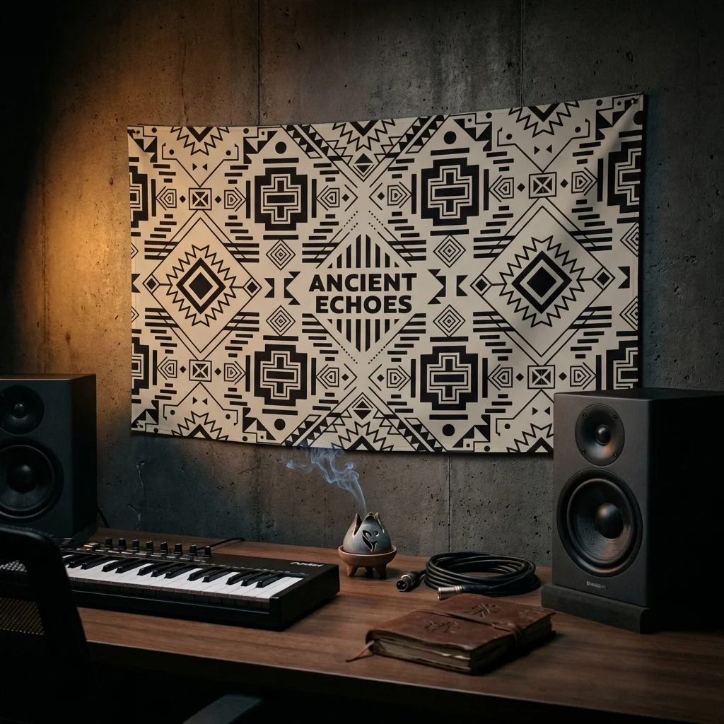 Aztec Ritual Flag — Ancient Geometry 02 product image (1)