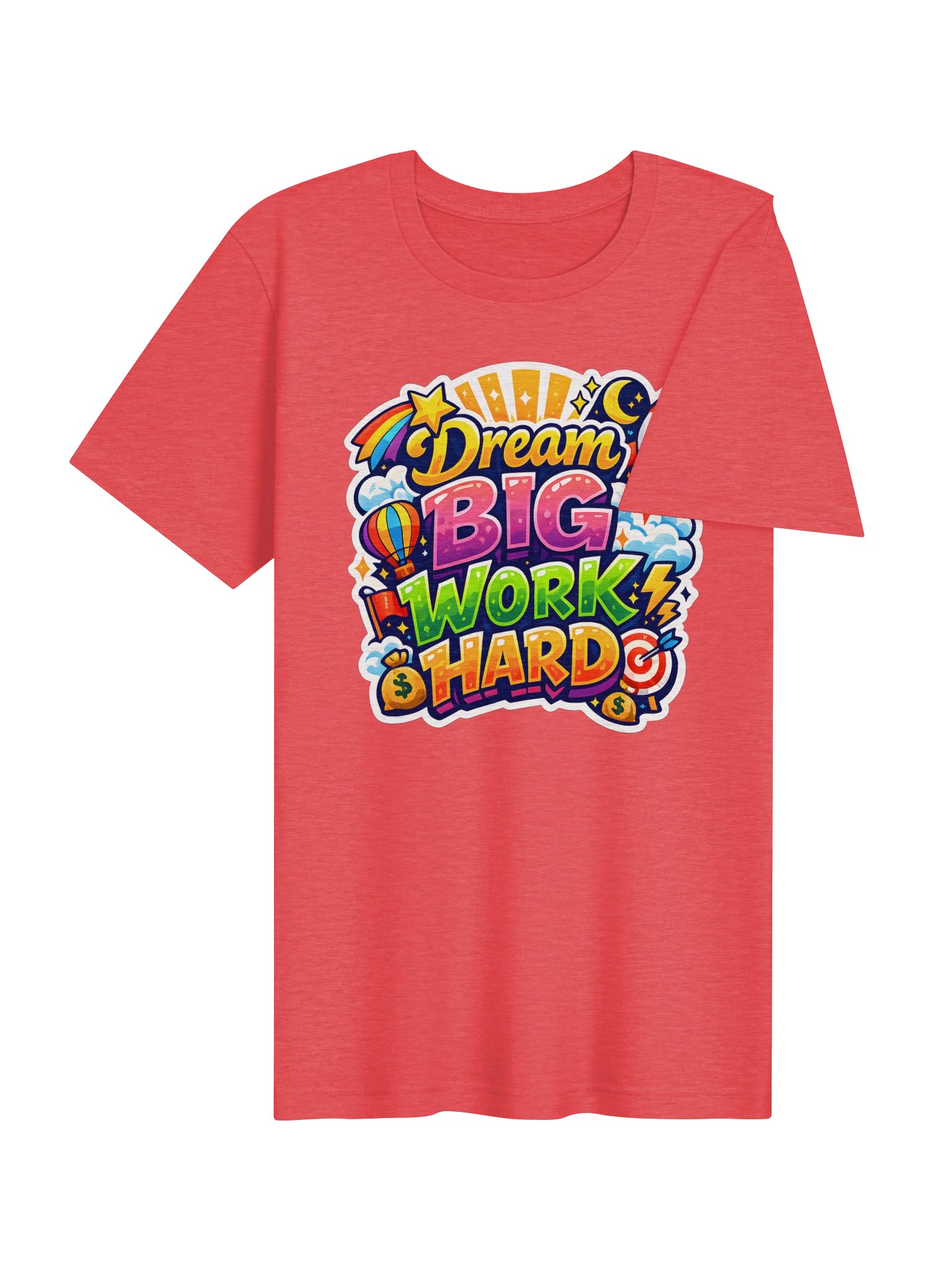 Dream BIG Work HARD Motivational Space Tee product image (20)