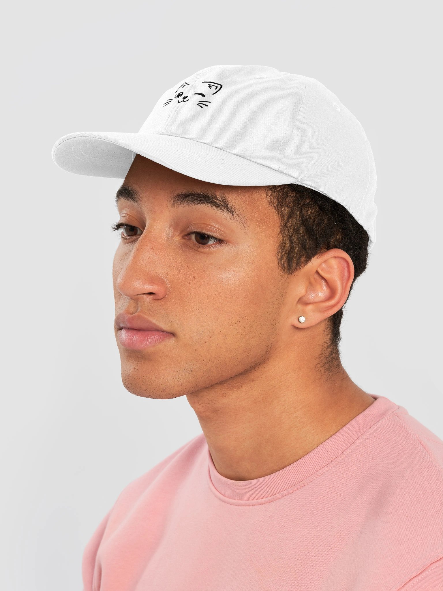 Cute Anime Cat Face Minimalist Embroidered Dad Hat product image (7)
