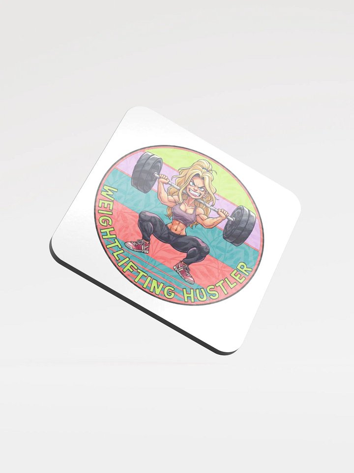 Weightlifting Hustler Female Muscle Cork Coaster product image (2)