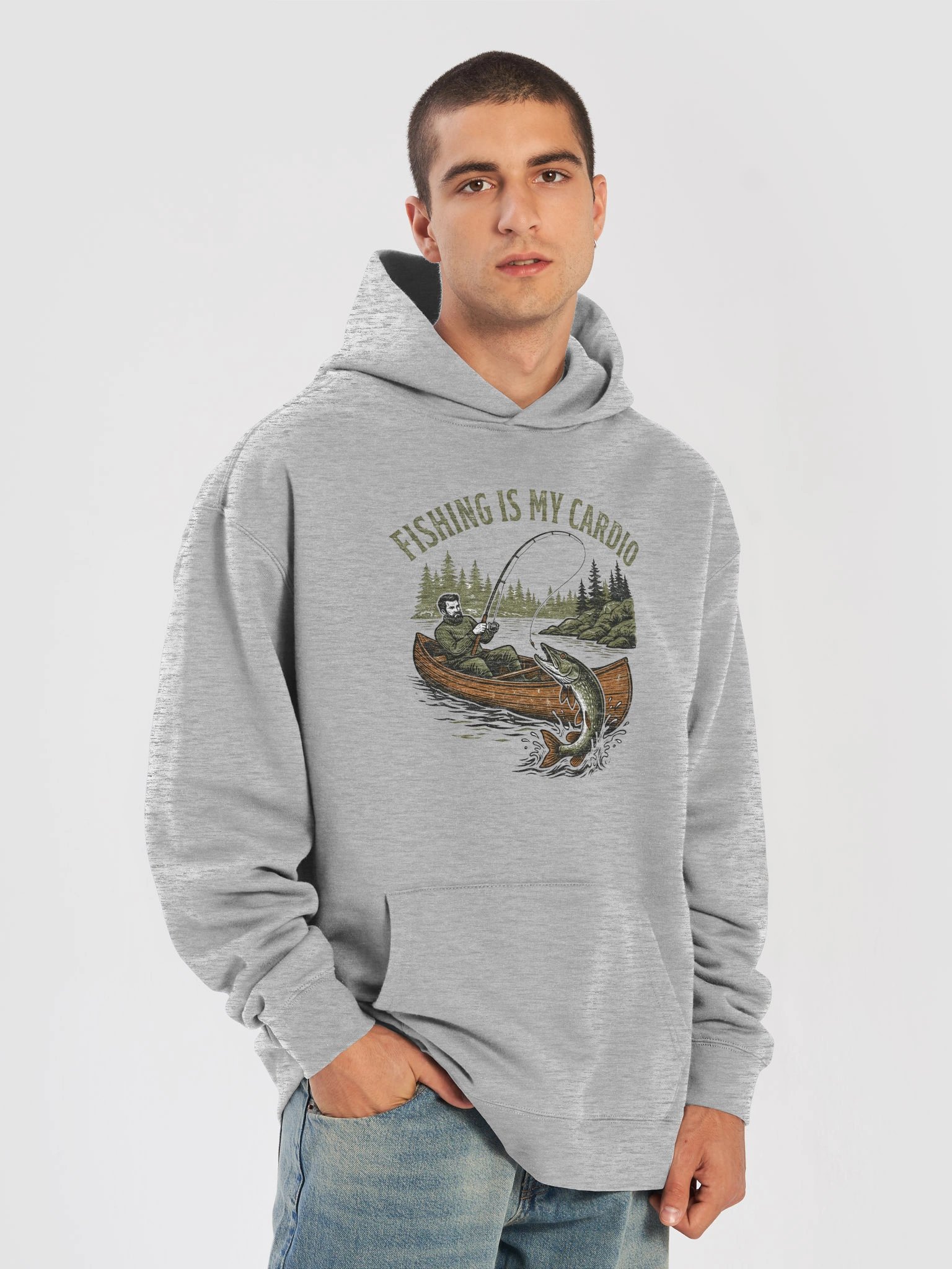 Premium Relaxed Hoodie (Unisex) - "Fishing is my Cardio" Design product image (31)