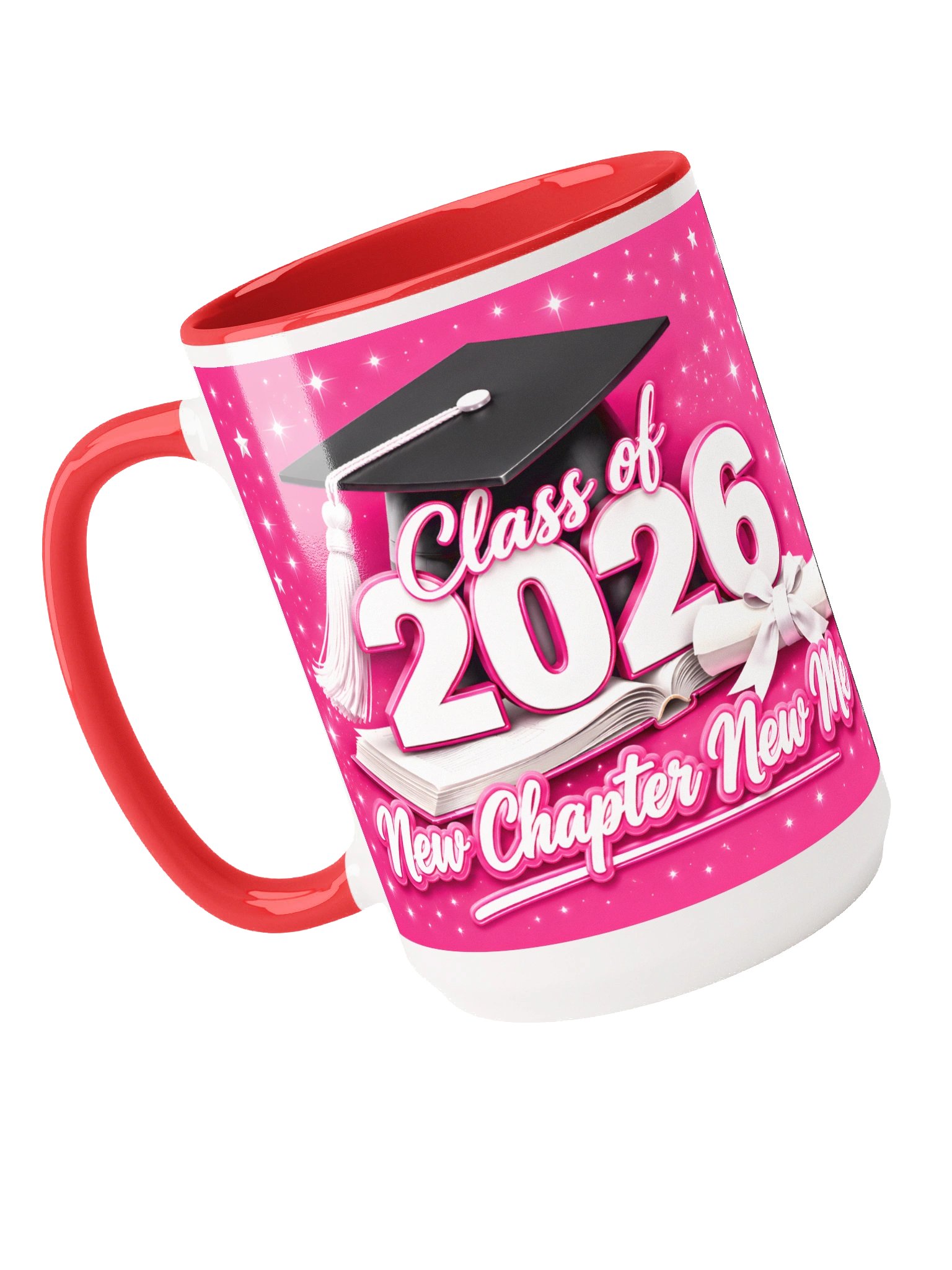 "Class of 2026 New Chapter New Me" Graduation Mug — Pink Wrap product image (4)