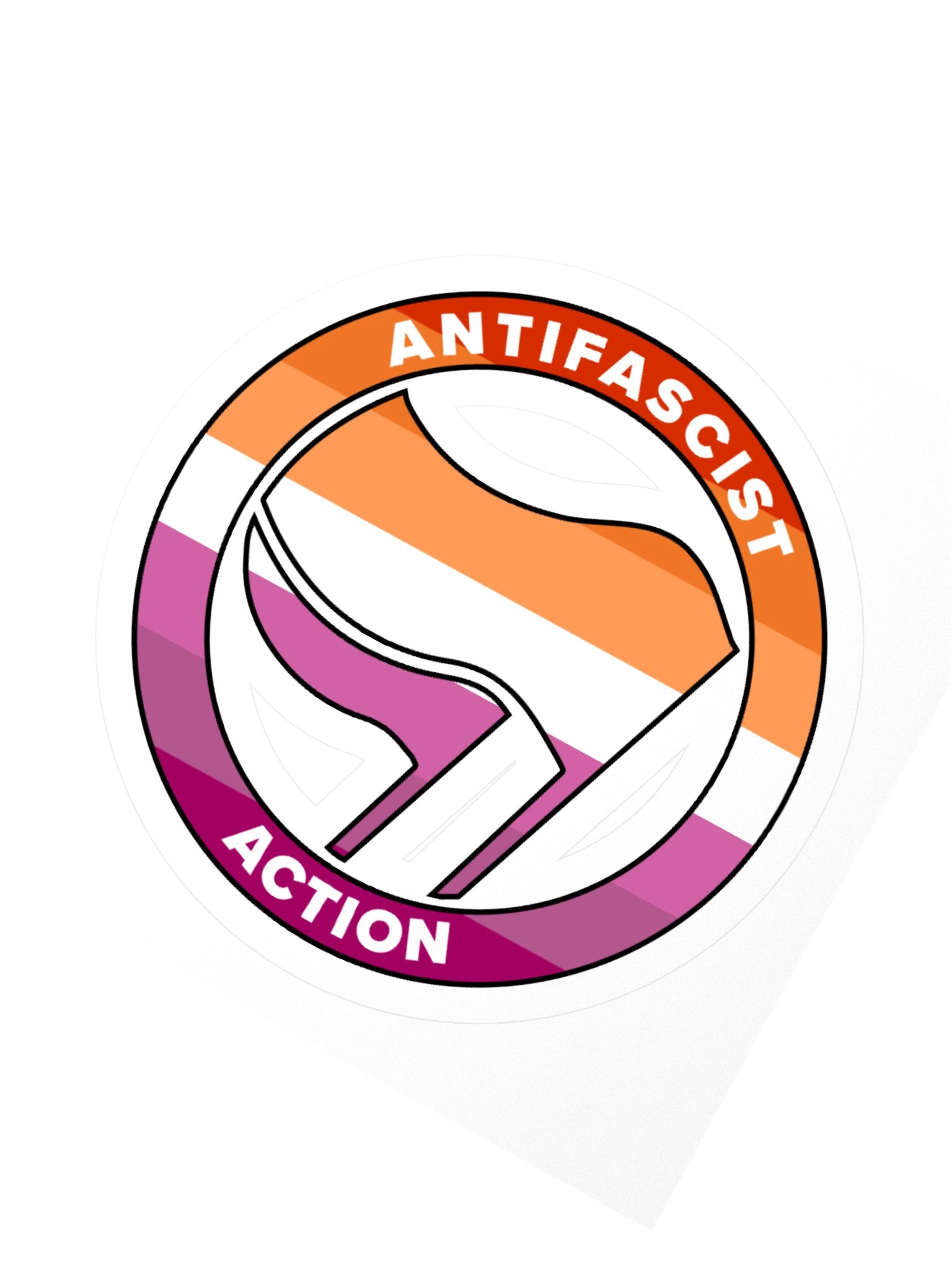 Antifa / Lesbian Pride Kiss Cut Sticker product image (2)