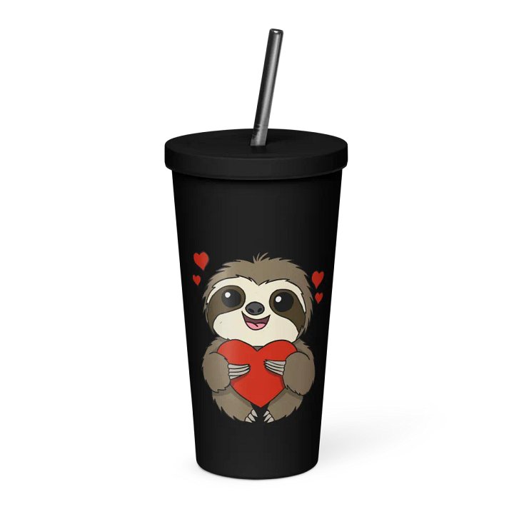 Insulated Tumbler with a Straw - Heart product image (1)