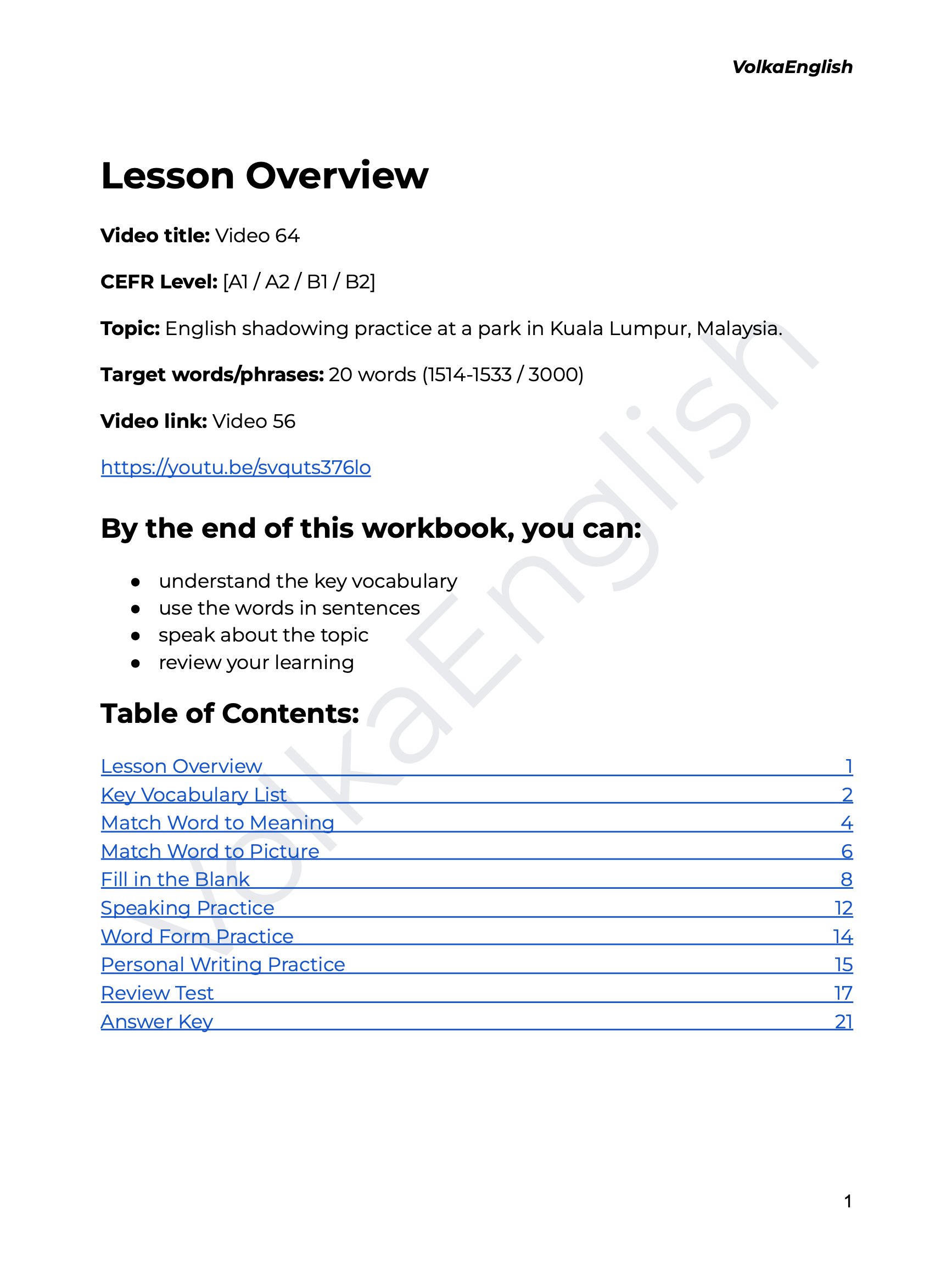 Learn English in Nature | Comprehensible Input for Beginners - Video 64 Study Pack product image (2)