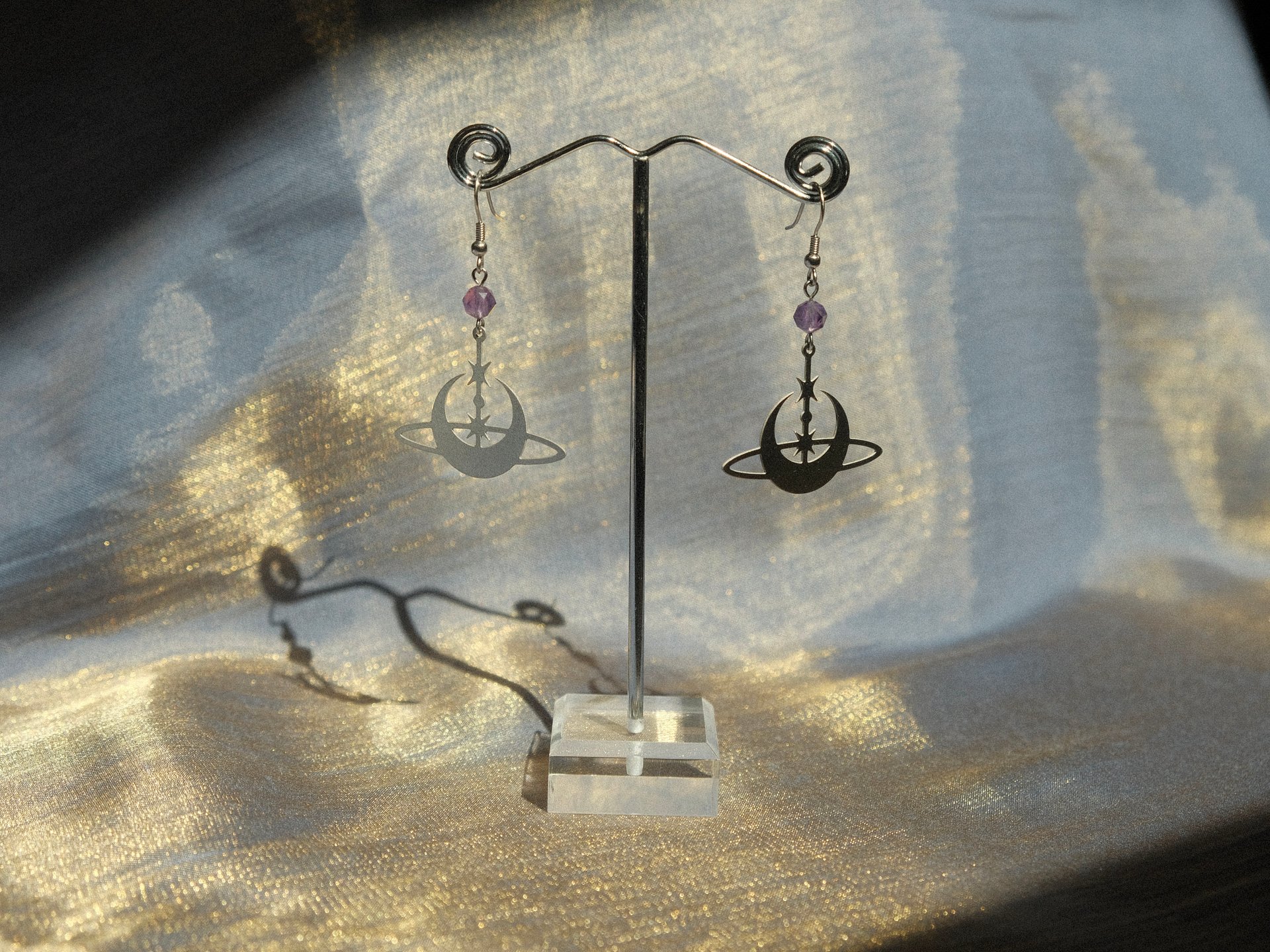 Amethyst Saturn Earrings product image (9)