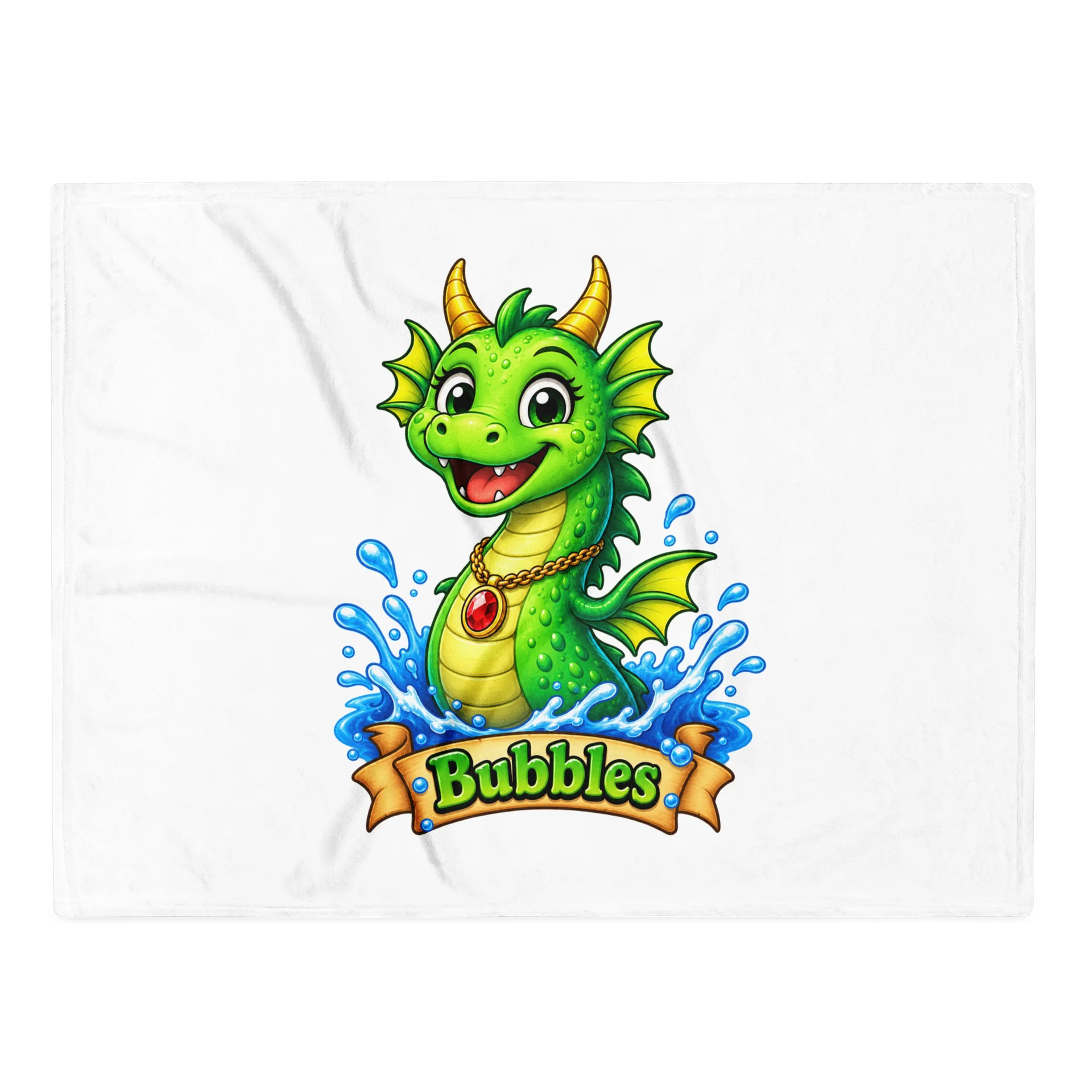 Bubbles the Sea Monster Throw Blanket - White product image (1)