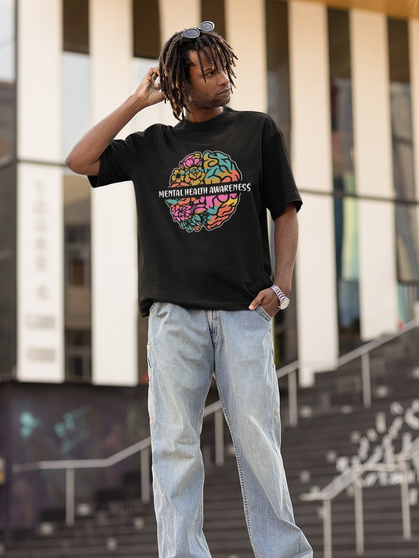 Mental Health Awareness Floral Brain Unisex T-Shirt – Mind Meets Healing product image (5)