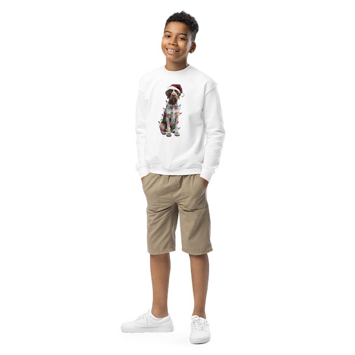 Funny Christmas German Wirehaired Pointer Youth Sweatshirt product image (1)
