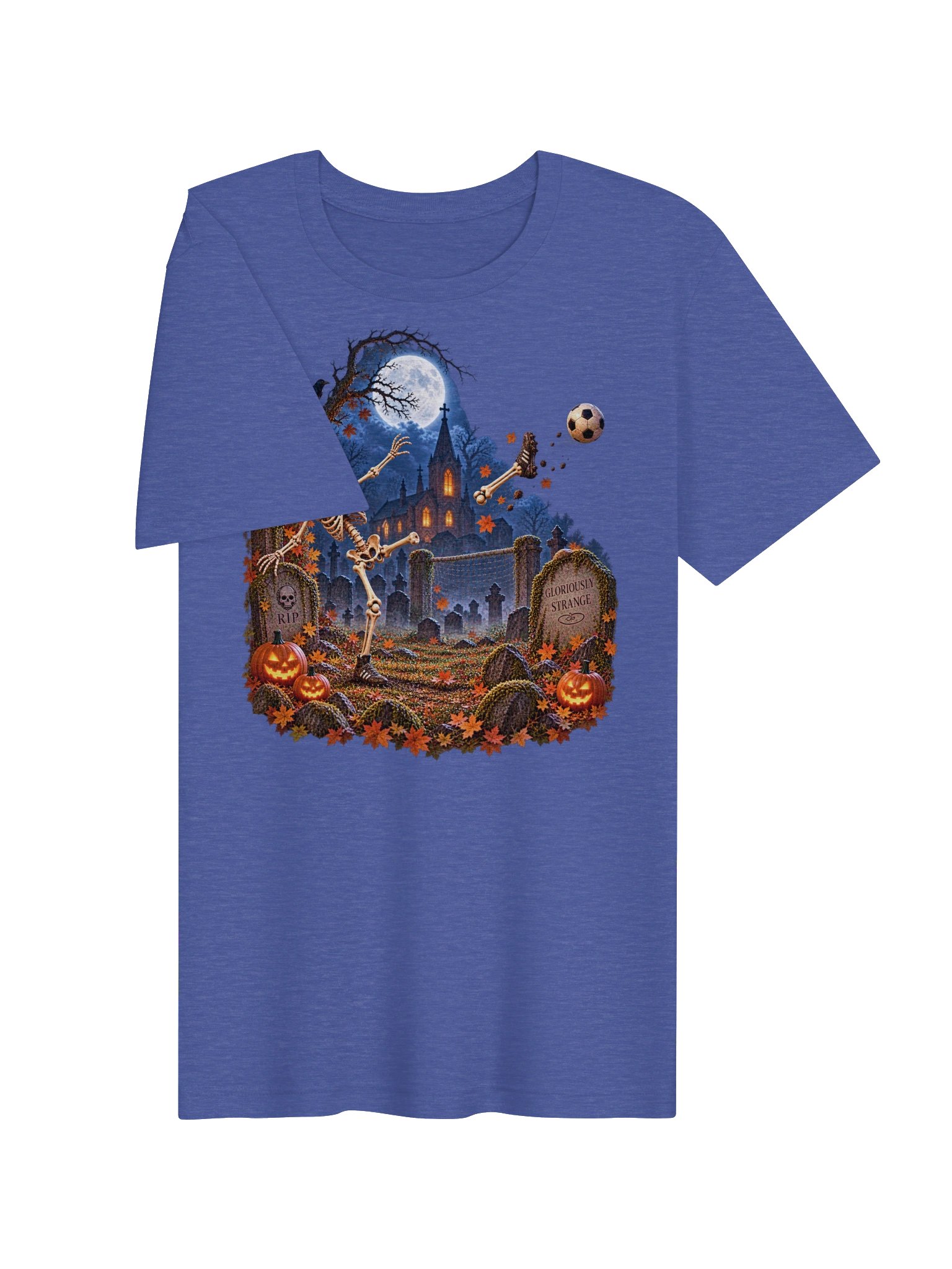 Gloriously Strange Halloween Graveyard Soccer Tee product image (3)