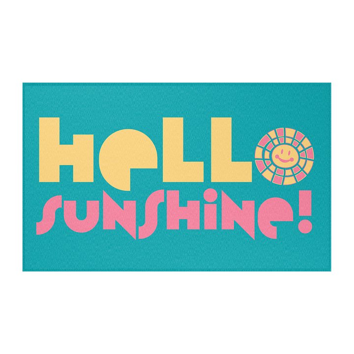 HELLO SUNSHINE! Teal Area Rug product image (2)