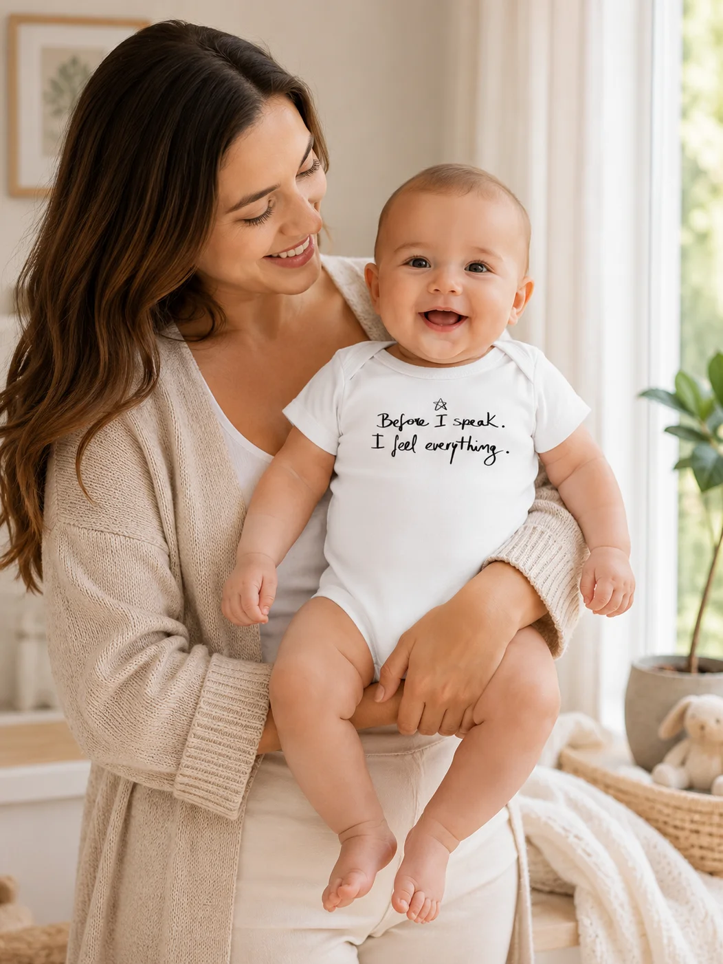 Sensitive Baby Bodysuit, Before I Speak I Feel Everything Onesie, Emotional Intelligence Baby Outfit, Mindful Parenting Gift product image (15)