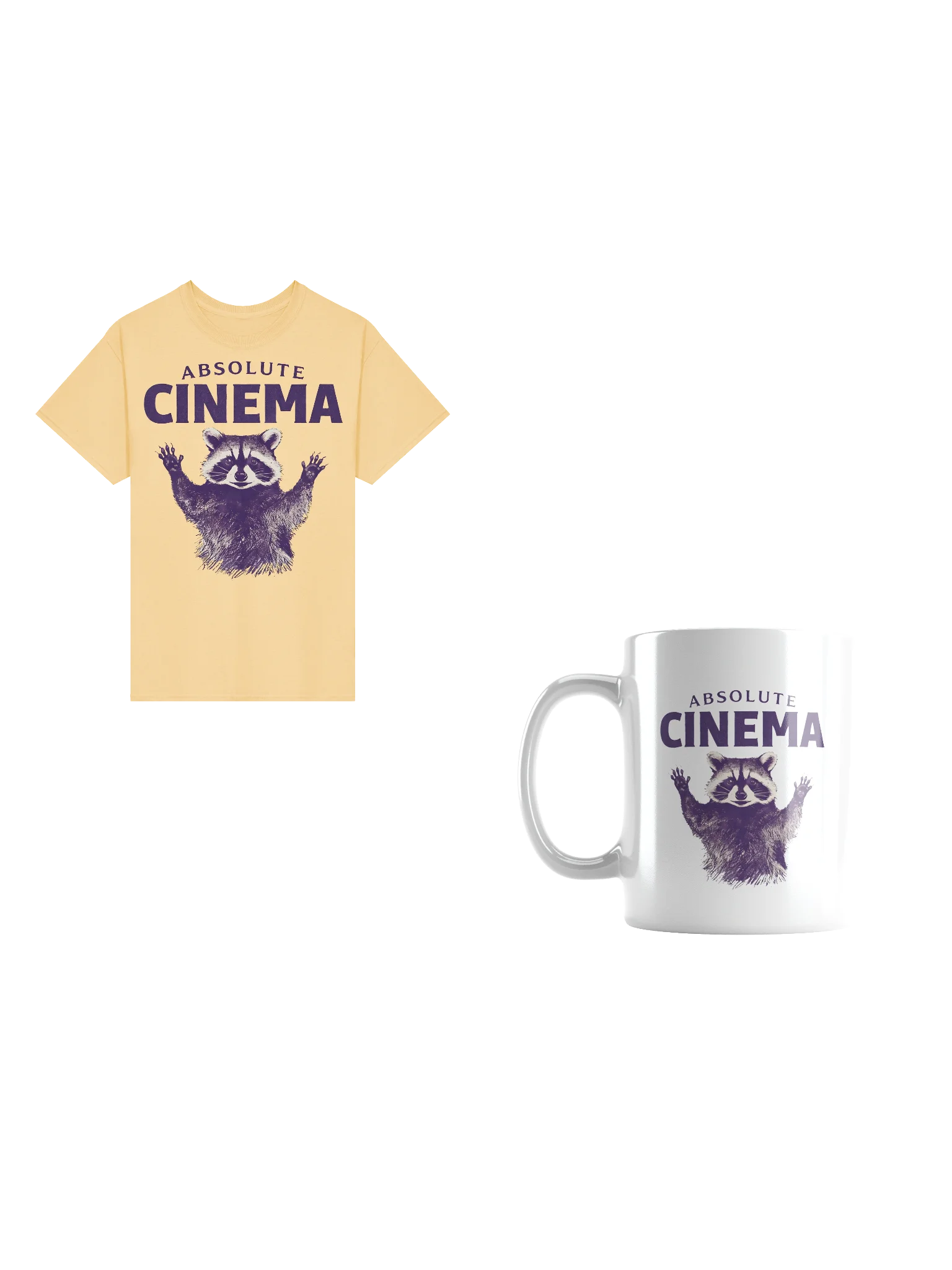 Absolute Cinema Raccoon Meme Bundle T-Shirt & Coffee Mug product image (1)