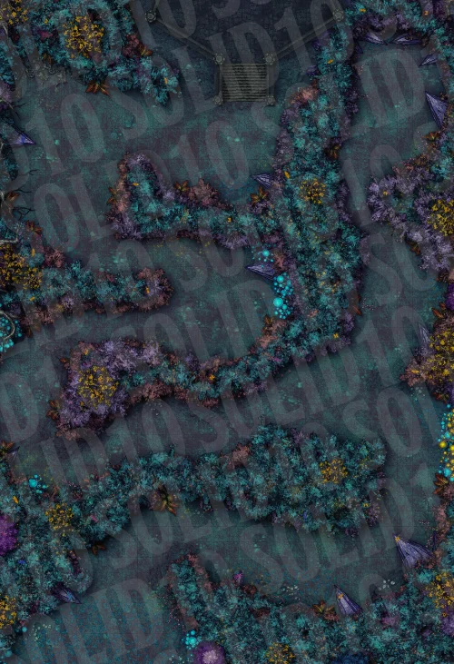 Feywild Ceremony & Forest Portal Crawl | 2 Gridded TTRPG Battle Maps product image (1)