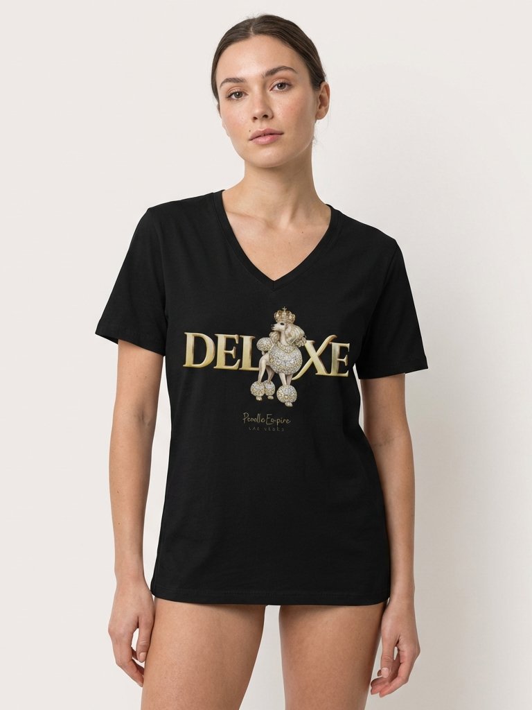 Deluxe White Poodle V-Neck Tee | Poodle Empire product image (7)