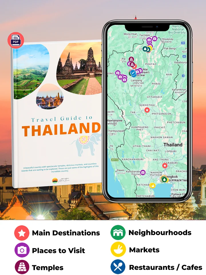 THAILAND Map & Guide for Easy Trip Planning (100+ Map Pins) product image (1)