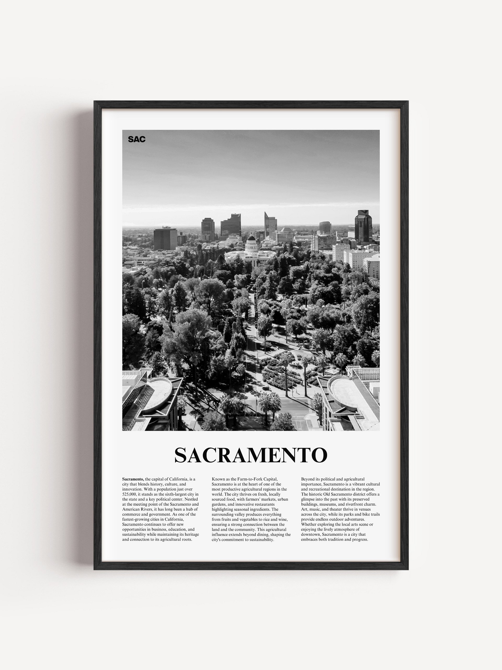 Sacramento 01 Newspaper Poster | Framed product image (1)