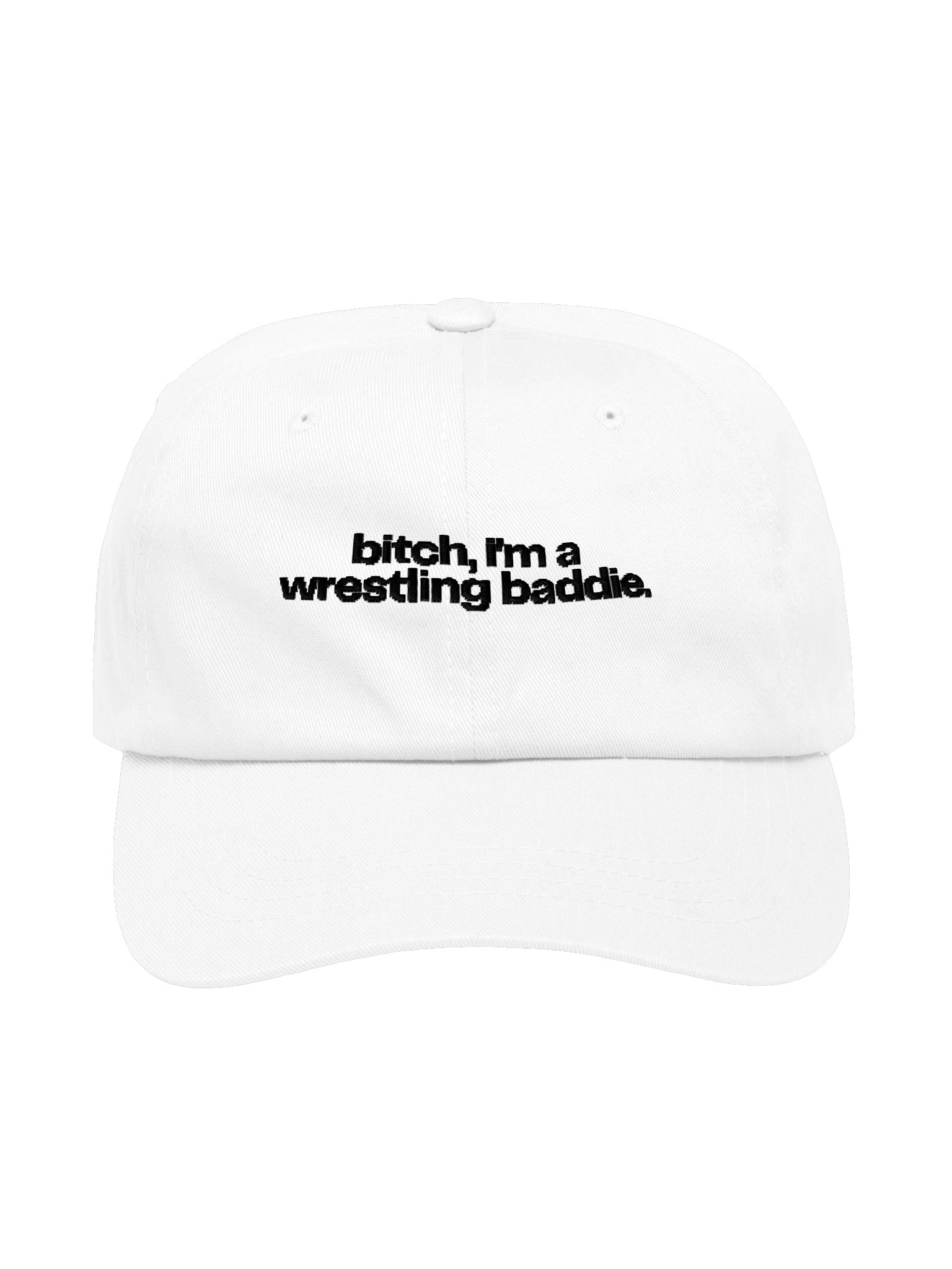 bitch, i'm a wrestling baddie embroidered dad hat (black font) product image (17)