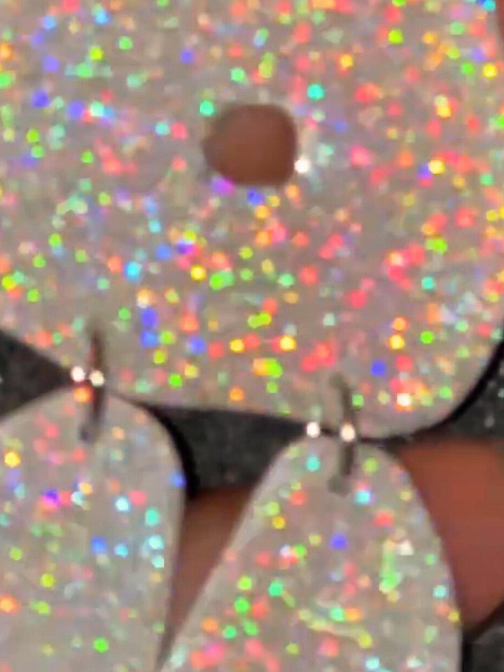 Holographic & Glitter Statement Earrings – Handmade Clay Sparkle Drops product image (2)