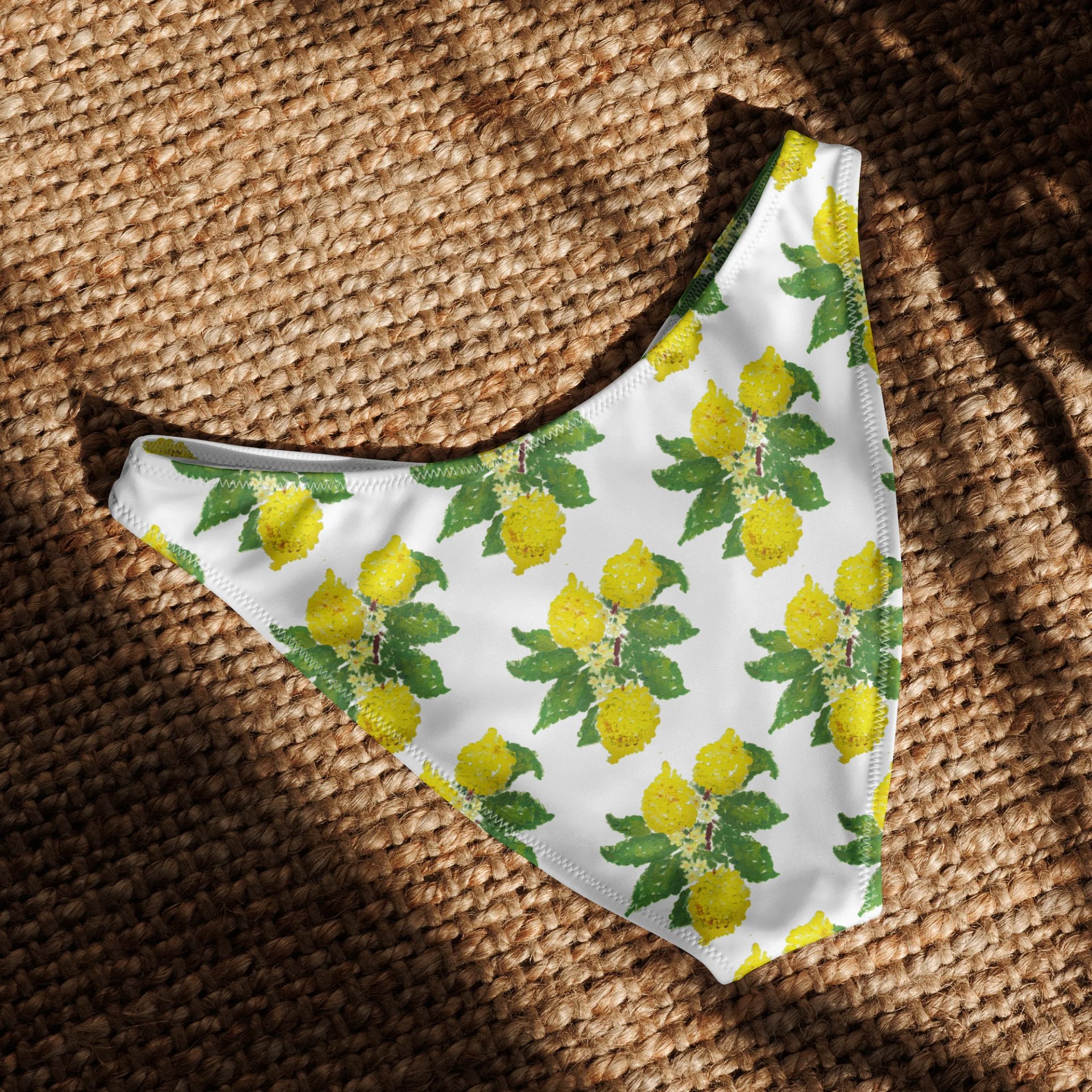 Lemon Love White Recycled V-Cut Bikini Bottoms product image (5)
