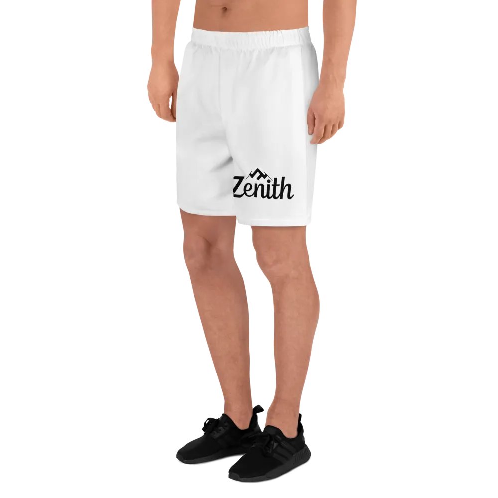 Zenith Unisex Athletic Long Shorts - Exclusive Peak Design, White, Eco-Friendly product image (9)