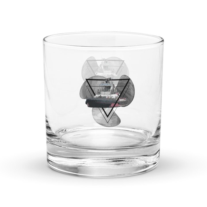 Three blade prop triangle Athena tug Rocks Glass 10.5oz product image (1)