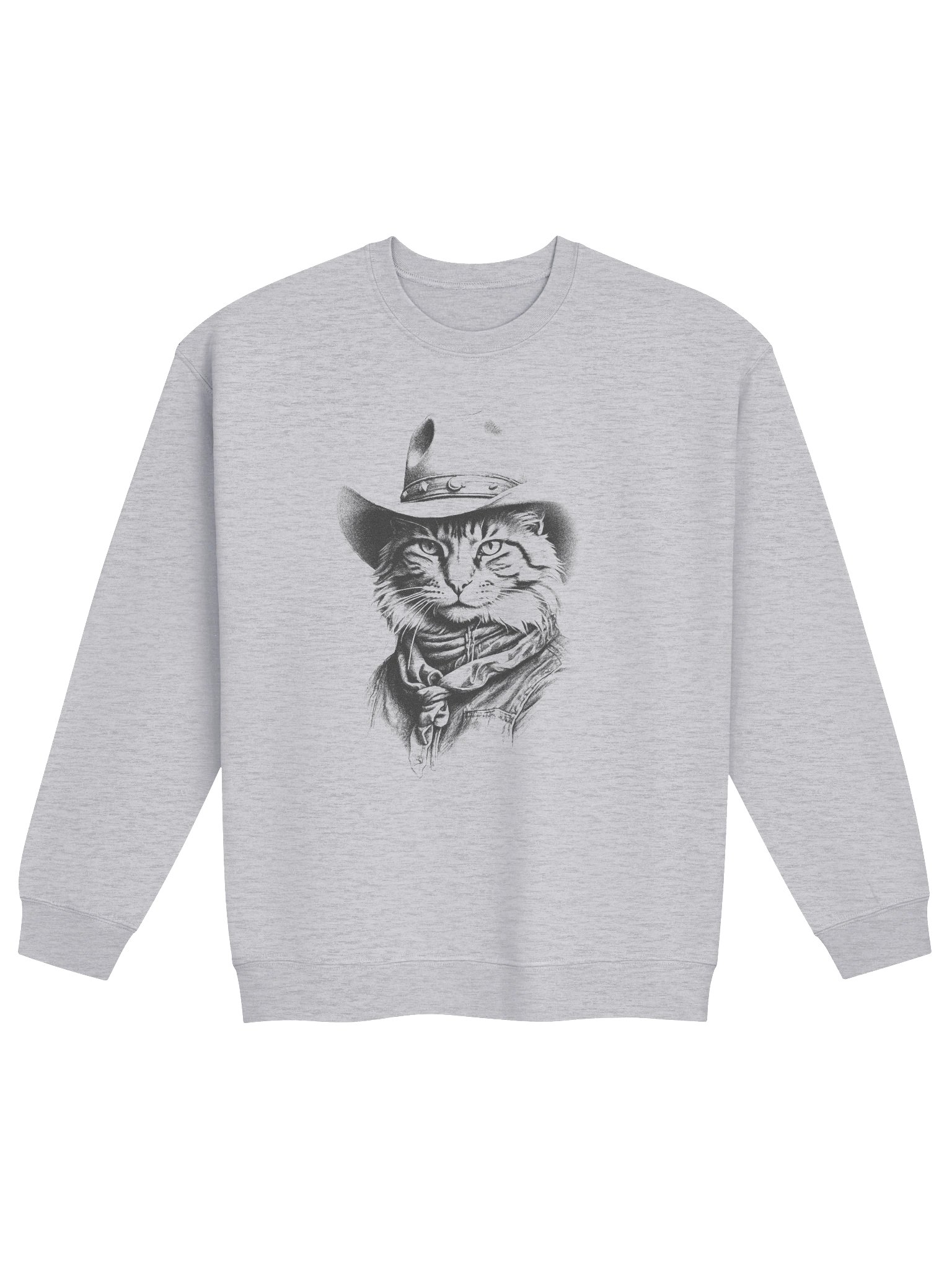 Funny Cowboy Cat Sweatshirt, Vintage Western Cat Crewneck, Cute Cat Lover Gift, Aesthetic Graphic Sweatshirt Unisex product image (1)