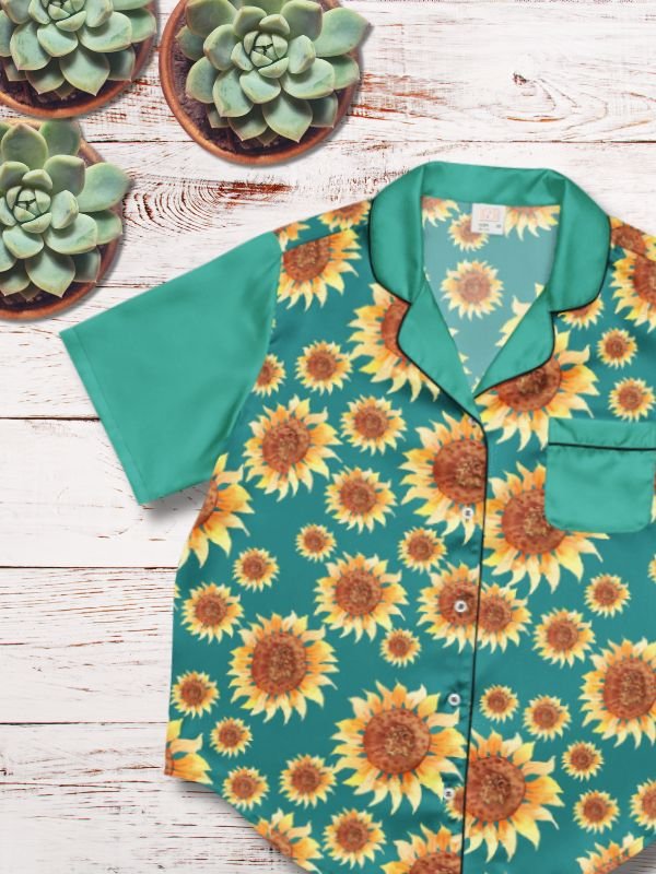 Sunflower silky Pajama Top for her product image (1)