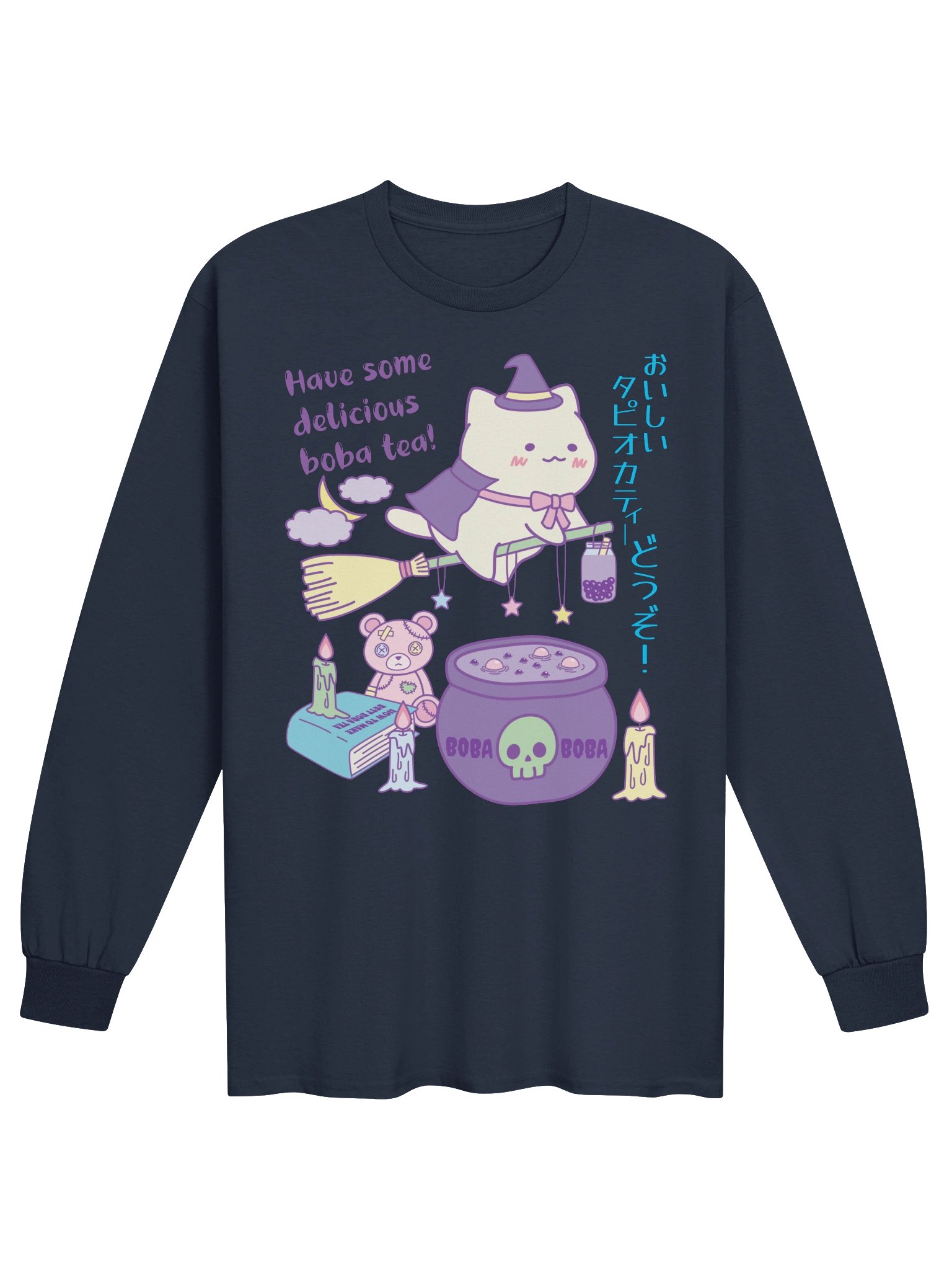 Boba Witch Cat - Unisex Adult Long Sleeve T-shirt product image (1)