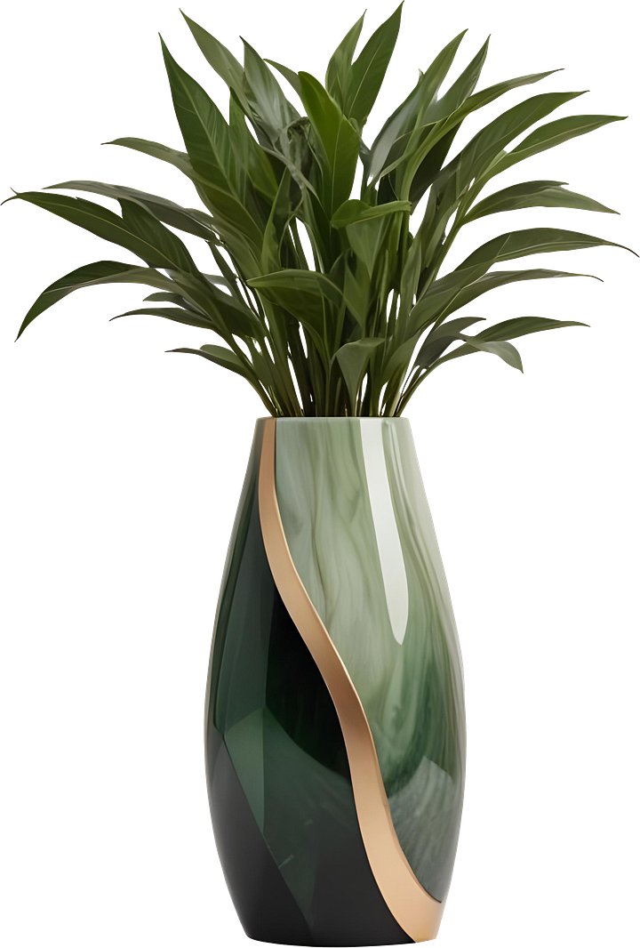 Luxe Botanique – Graceful Verdant Vase PNG product image (1)