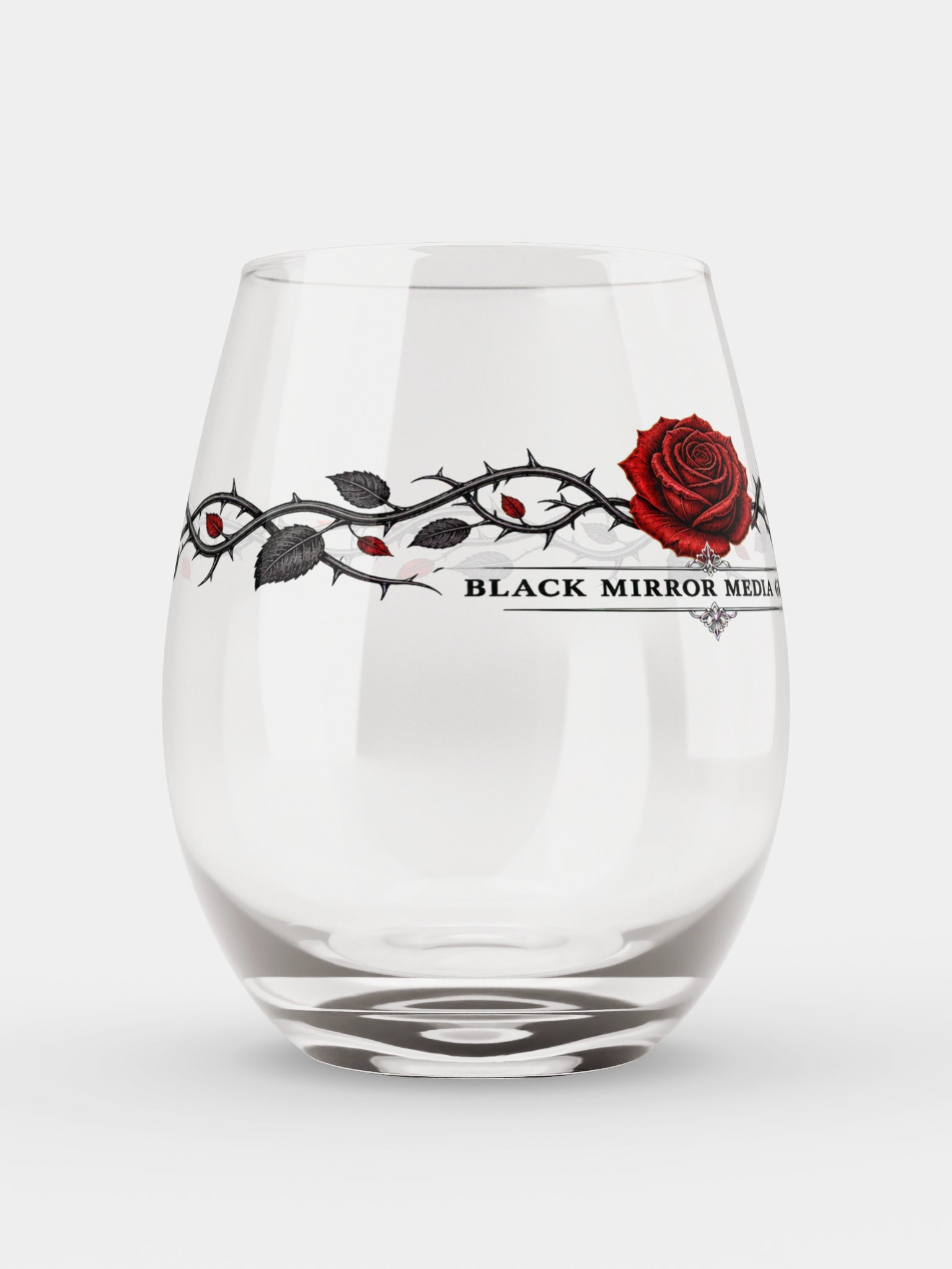 Black Mirror Rose & Thorn Stemless Wine Glass product image (6)