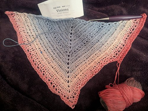 I'm in design mode and it's another shawl! This one is being worked up in @wecrochetofficial Visions in Crackling Rose! This ...