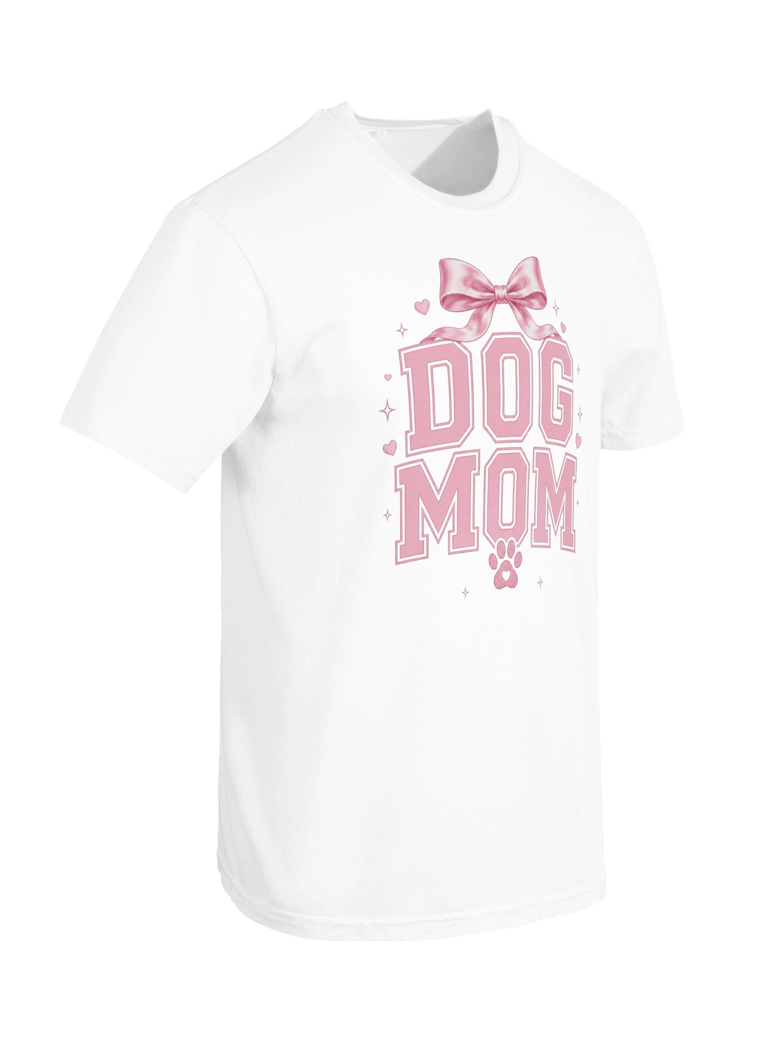 Coquette Dog Mom Bow Tee | Pink Varsity Dog Mom Shirt product image (71)