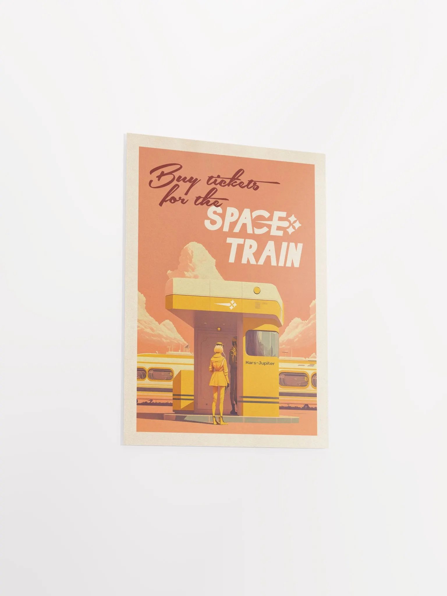 Buy ticket for the Space Train — Vintage space poster, retro space art, propaganda poster, retrofuturism art, retro sci-fi print product image (9)