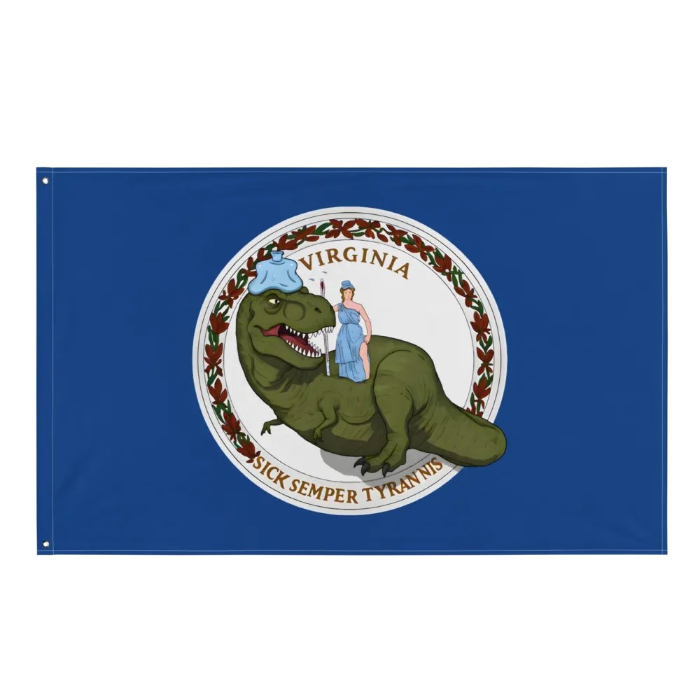 Virginia Flag - Sick Tyrannosaurus Rex Edition product image (1)