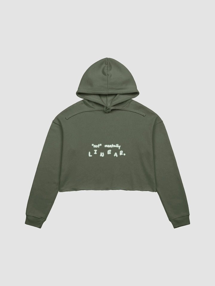 *not* mentally linear (lined design, #96B697) fleece cropped hoodie product image (14)