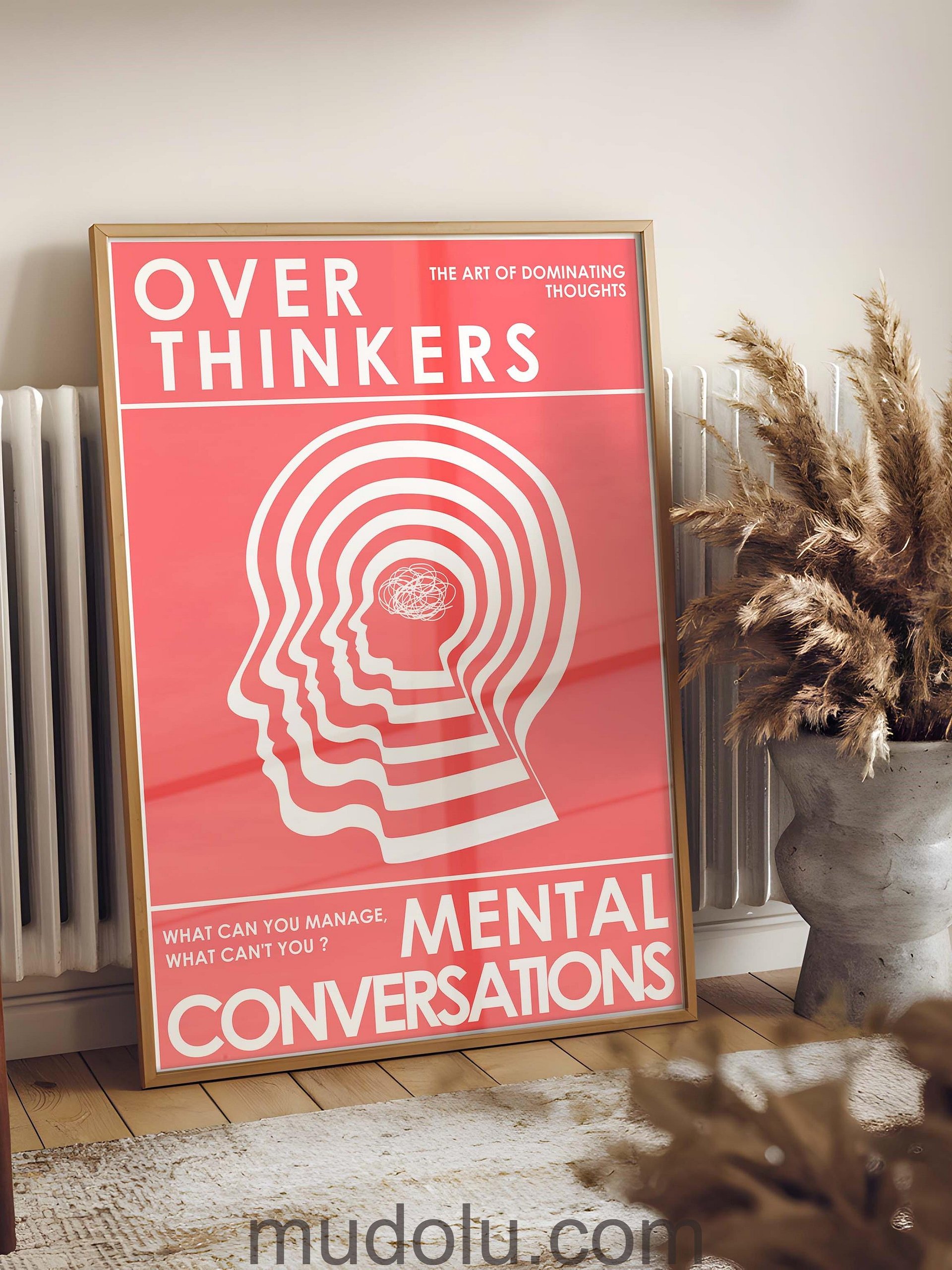 OverThinkers Wall art Poster Red White product image (2)