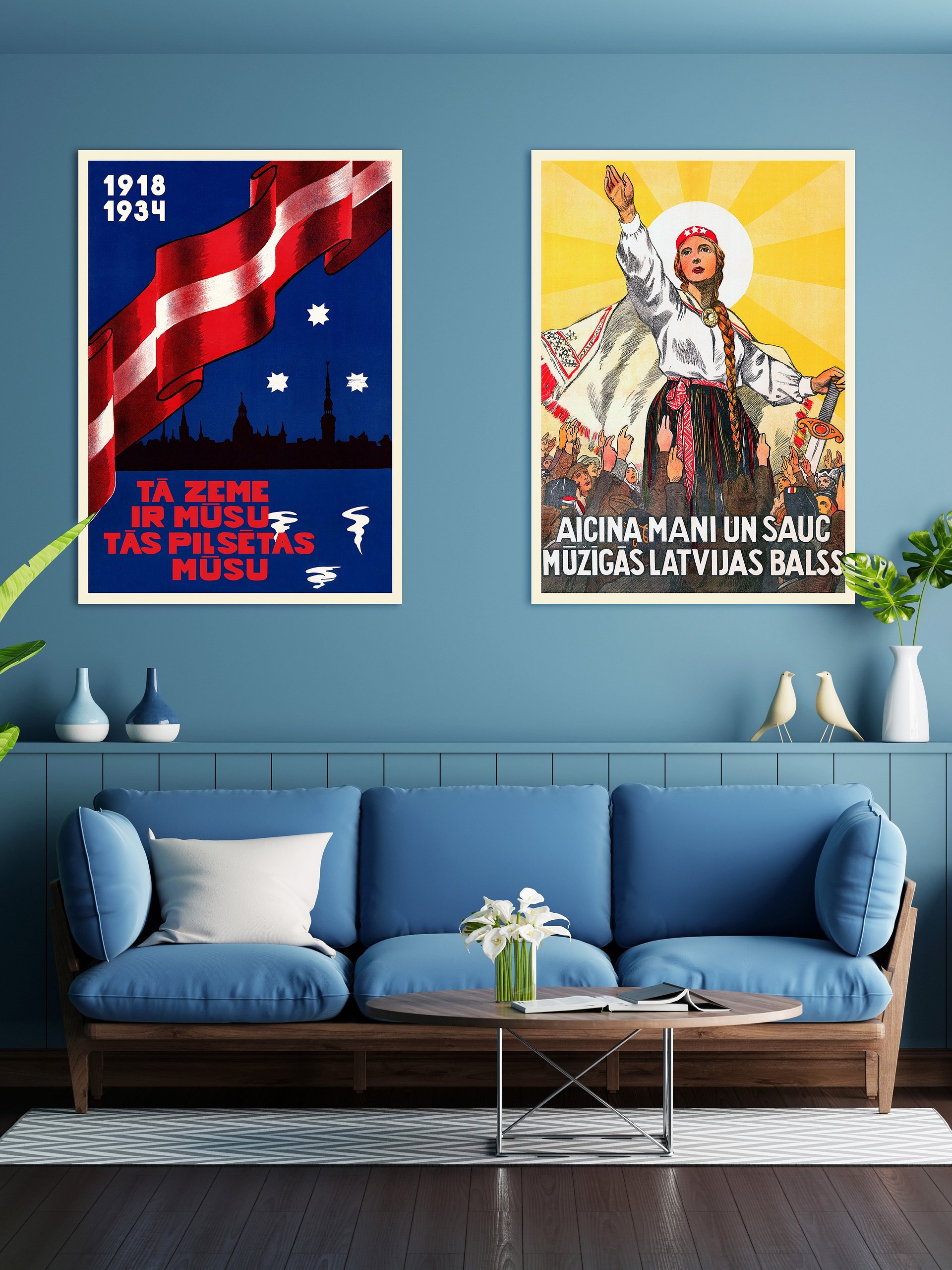 Latvia retro poster, Riga, 1930 — retro vintage travel poster, retro travel wall art, propaganda poster, patriotic product image (2)