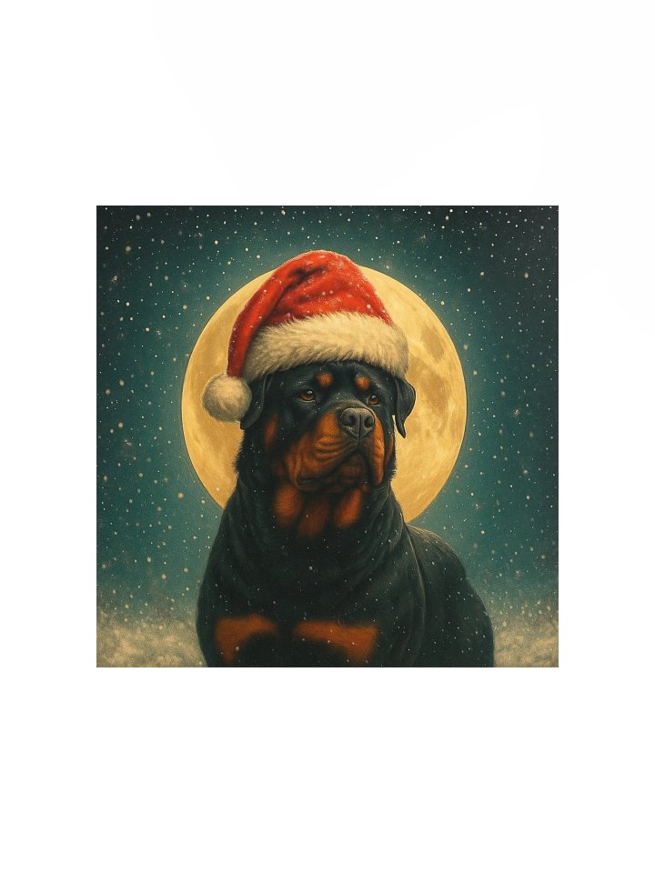 Festive Rottweiler Santa Moonlight Poster product image (2)
