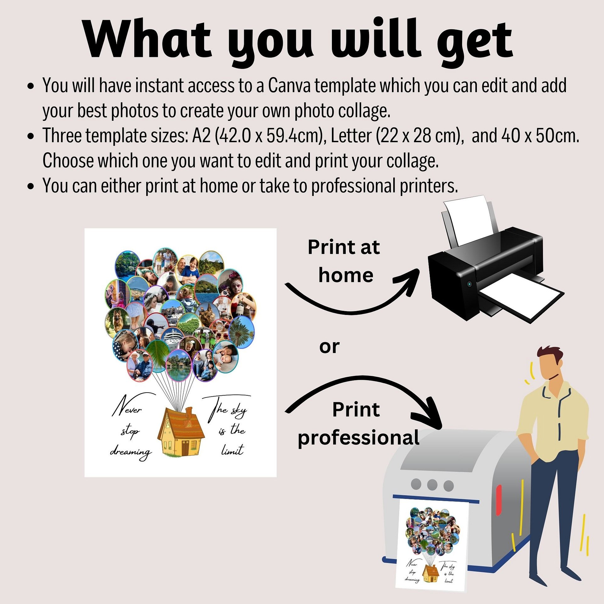 Balloons House Photo Collage Canva Template product image (2)