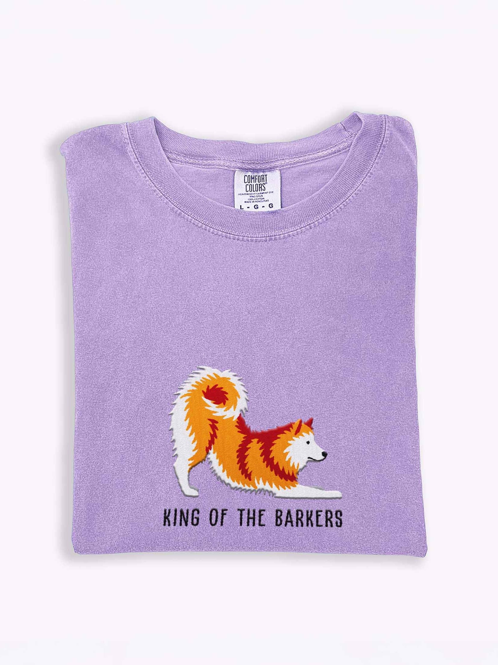 King of the Barkers T-Shirt(Embroidered) of a Finnish Spitz(Gold) product image (1)