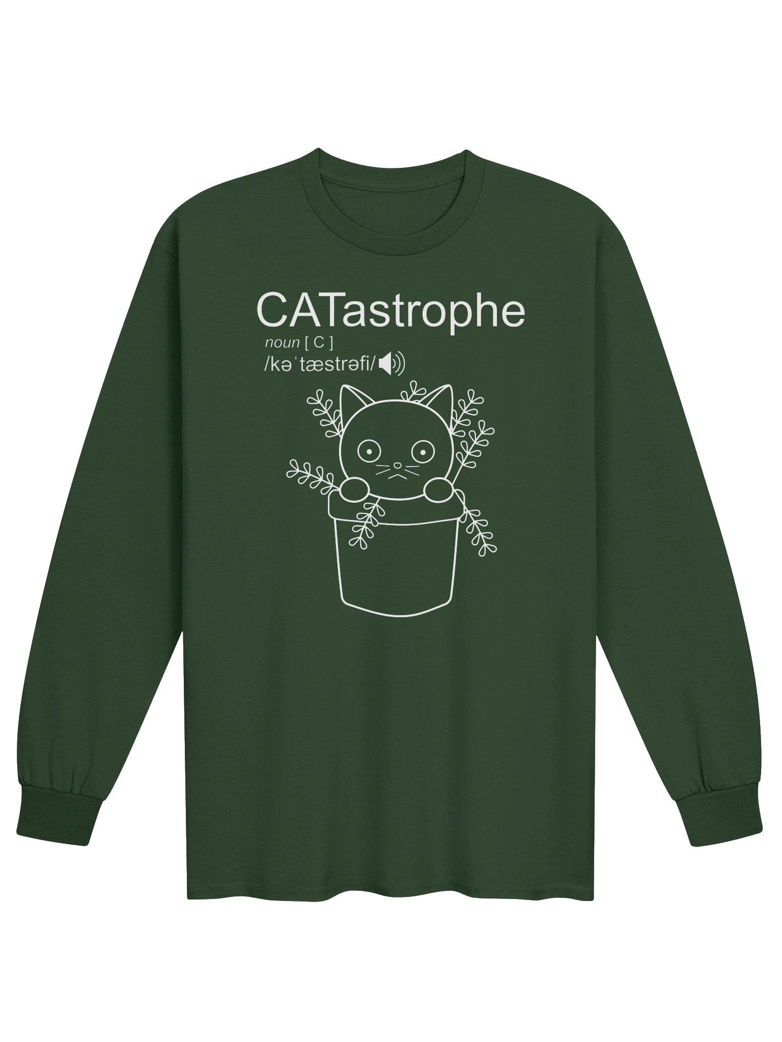 CATastrophe (Cat in Plant Pot) - Unisex Adult Long Sleeve T-shirt product image (1)
