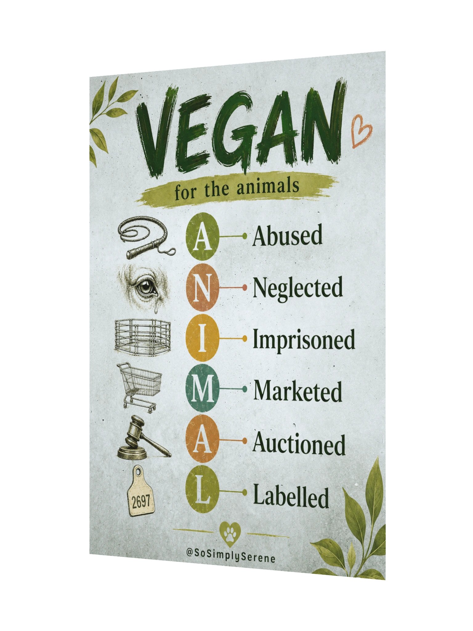 VEGAN for the Animals Poster product image (6)