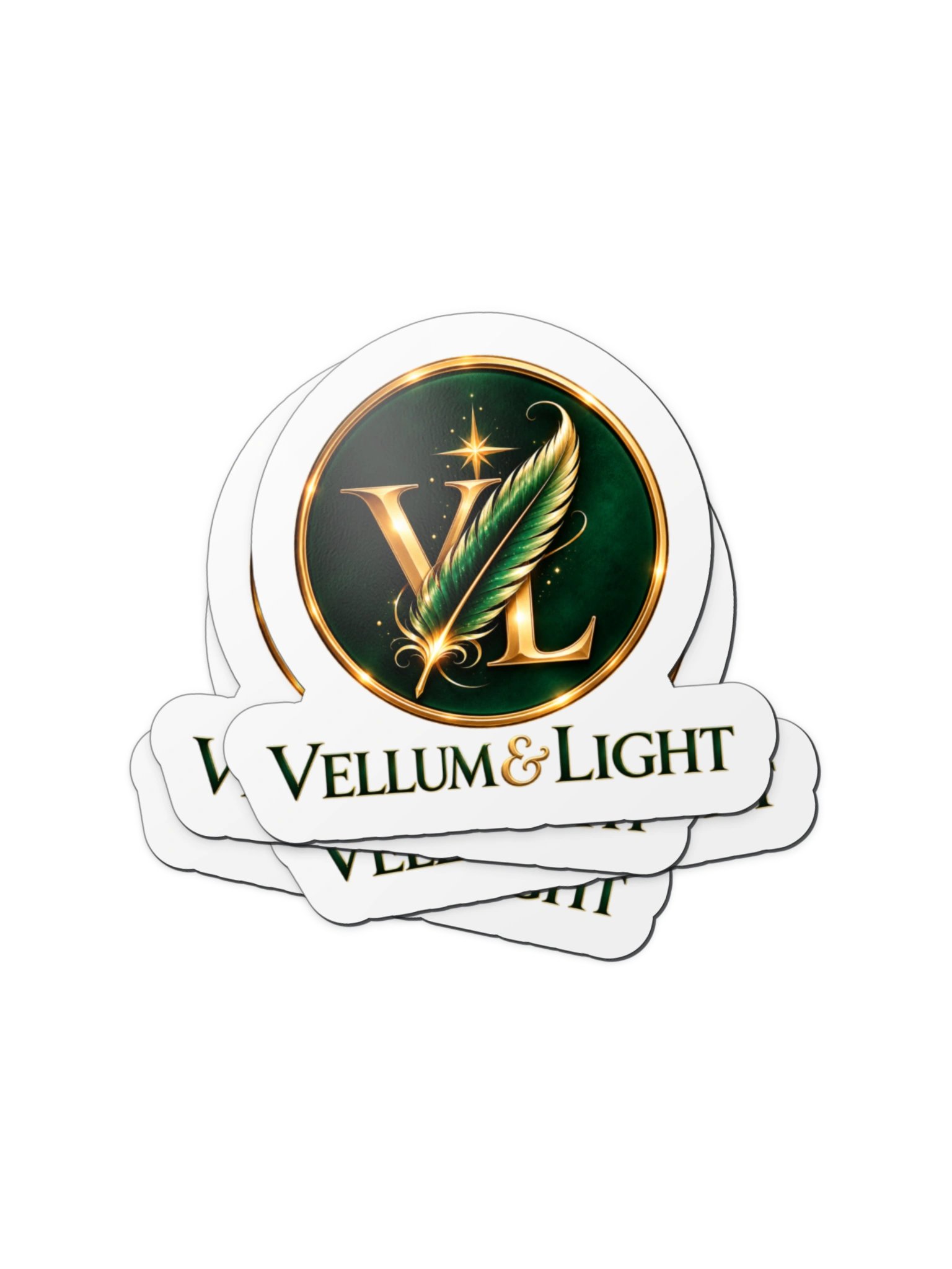 Vellum & Light Gold Emblem Die-Cut Magnet product image (2)