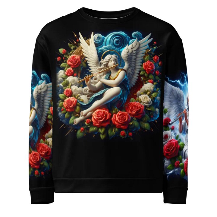 Angels making Music with a Flute - All-Over Unisex Sweatshirt #15 product image (1)