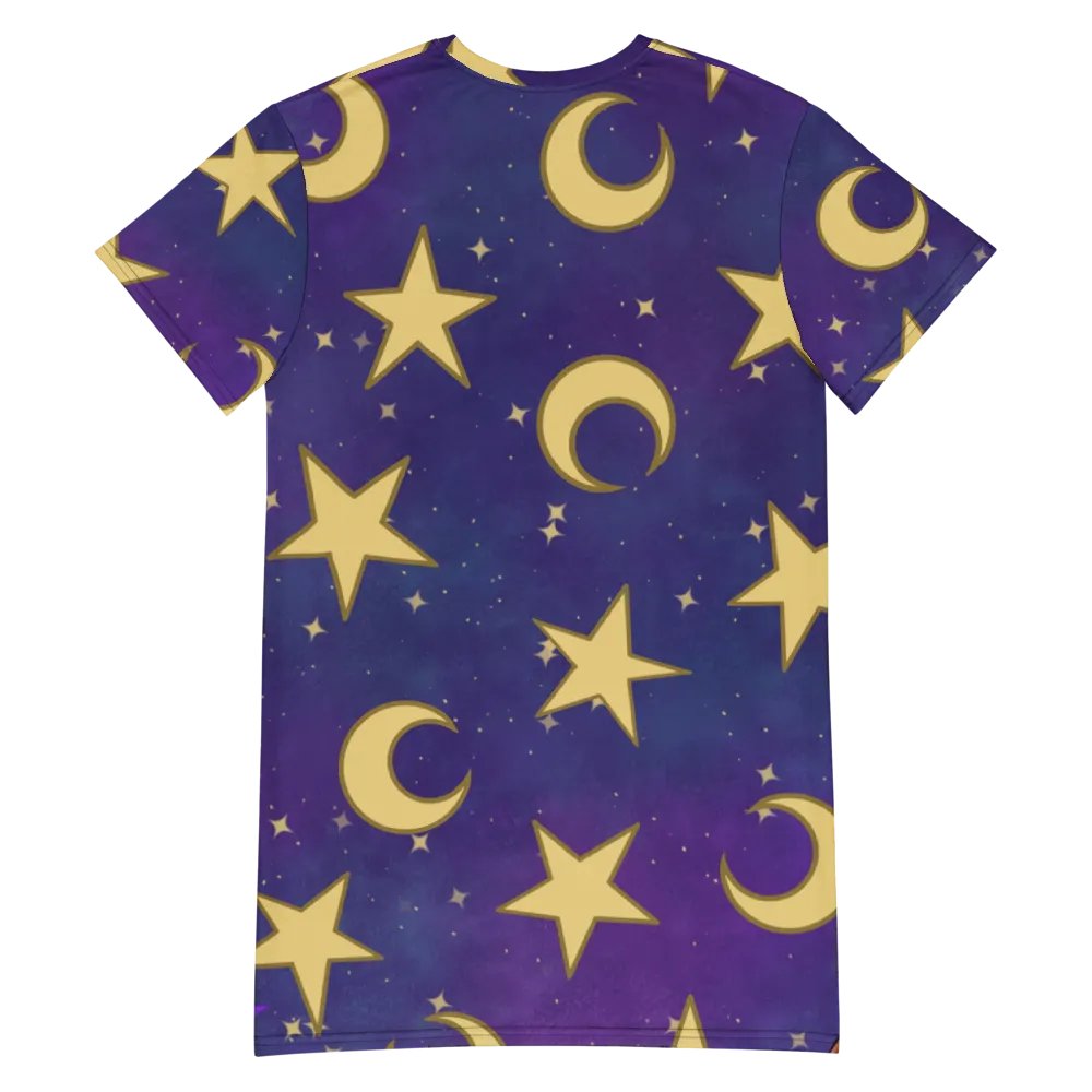 Cozy Moon and Stars Nighty Gown T-Shirt Dress product image (6)